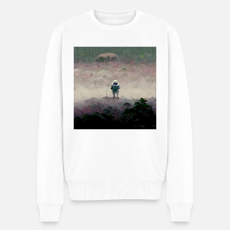 Lonely Voyager 044 - Männer Premium Bio Pullover - Weiß