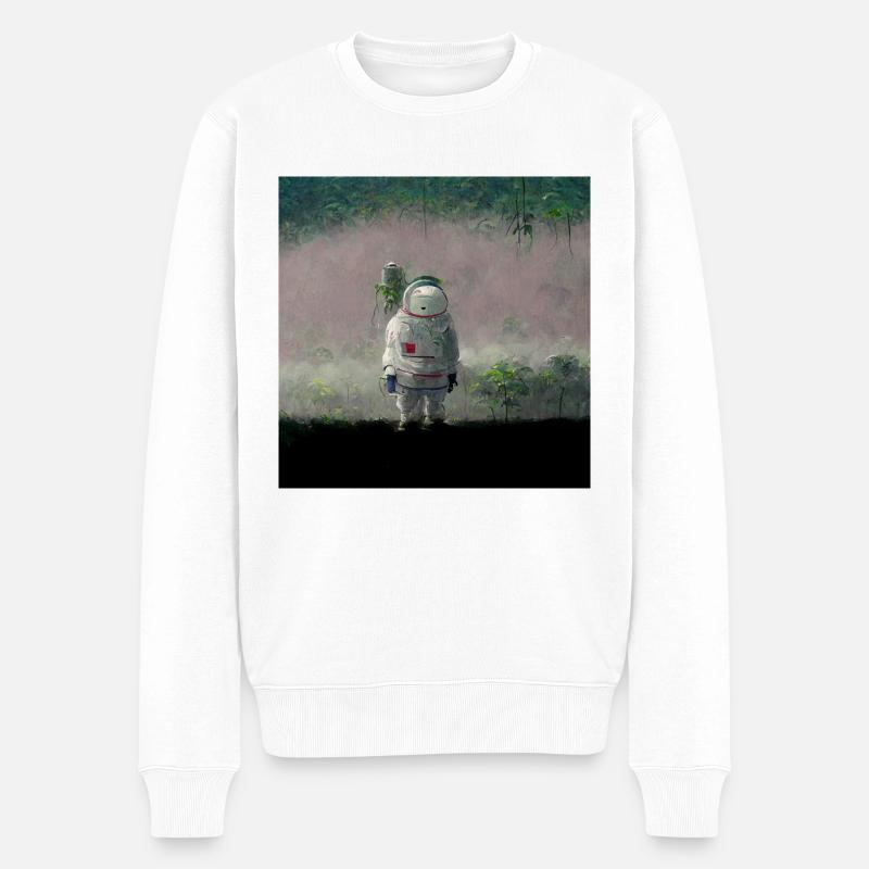 Lonely Voyager 055 - Männer Premium Bio Pullover - Weiß