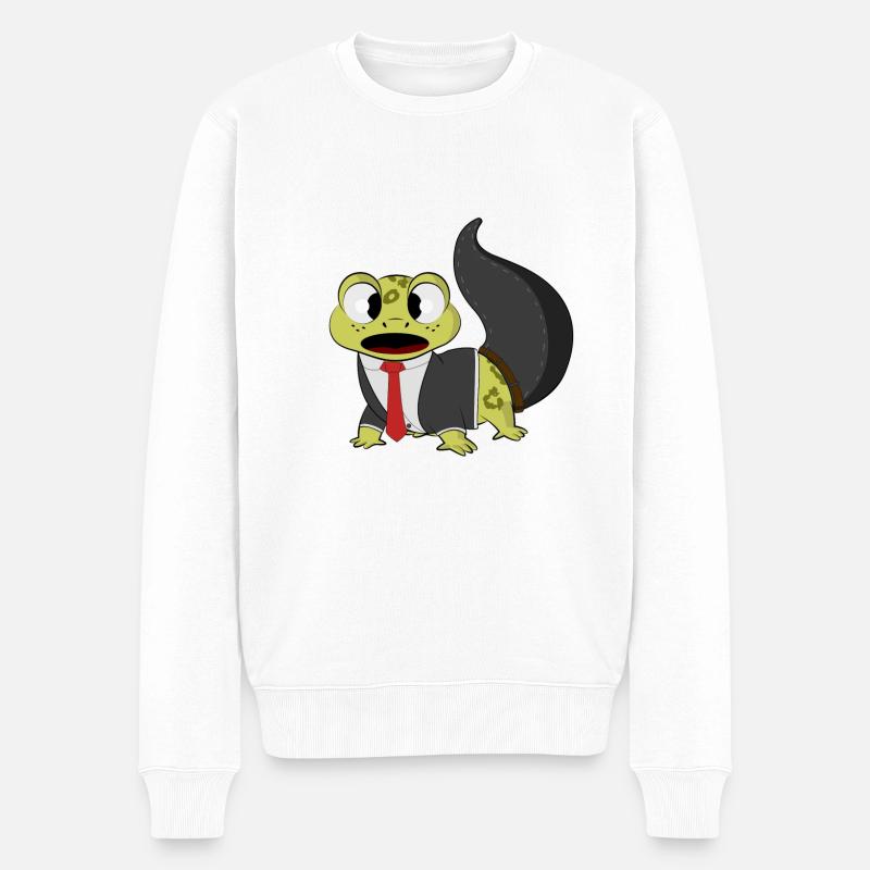 Business Gecko - Männer Premium Bio Pullover - Weiß