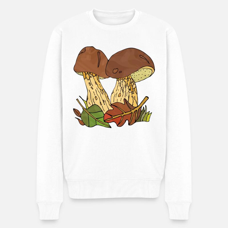 Pilze - Männer Premium Bio Pullover - Weiß