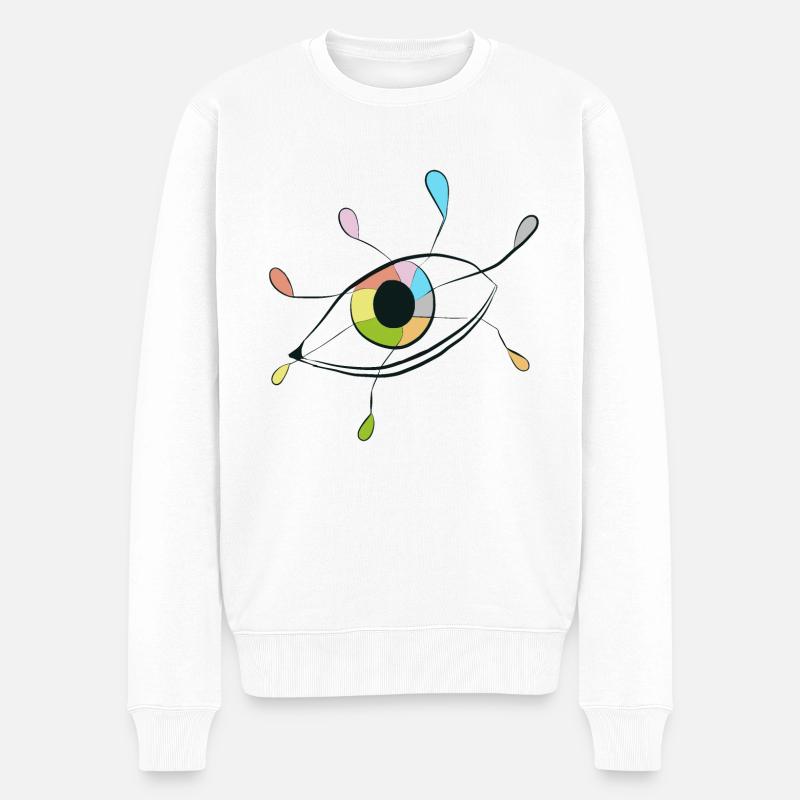 IKONE ZUM WAHNSINN - Männer Premium Bio Pullover - Weiß