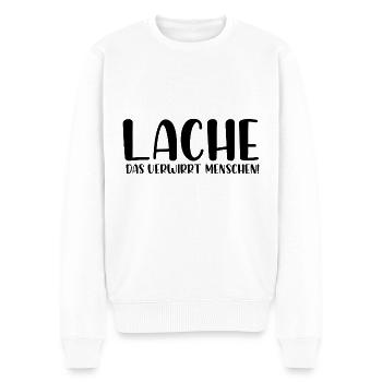 Lache das verwirrt Menschen - Männer Premium Bio Pullover - Weiß - Vorne - Thijin (182cm)