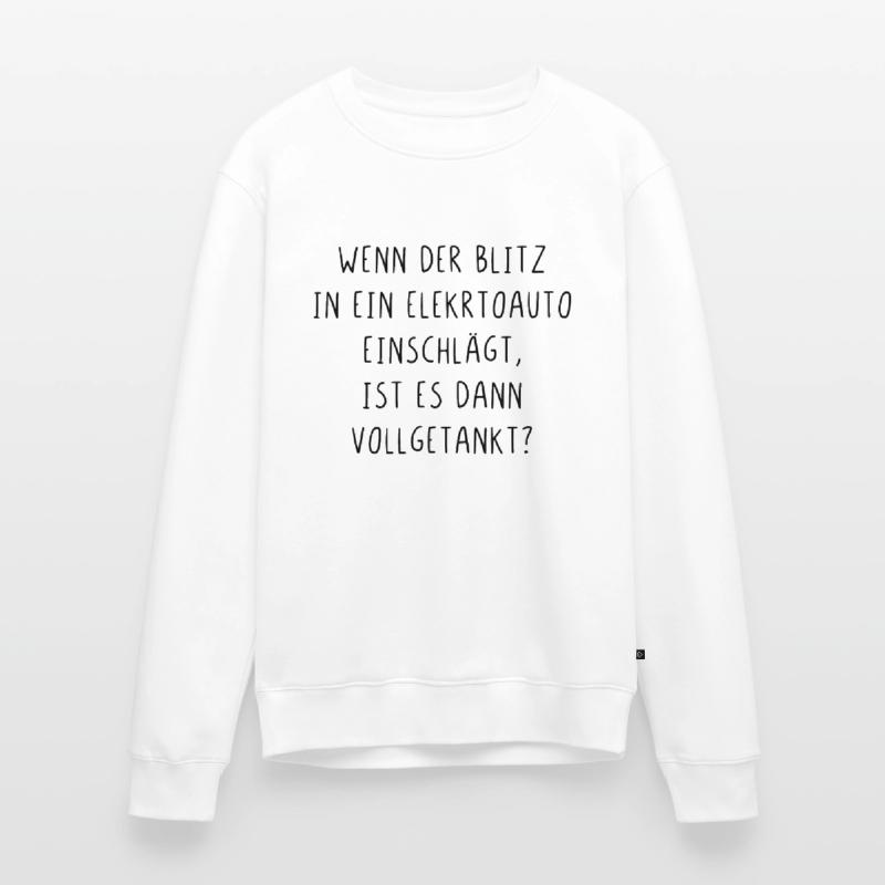 Wenn der Blitz in ein E Auto einschlägt getankt Männer Premium Bio Pullover