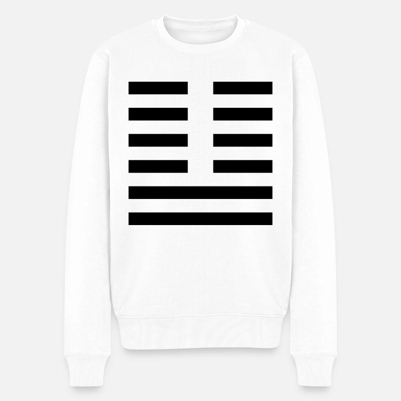 19 Lin - L’approche (Hexagramme) - Pull Premium bio Homme - blanc