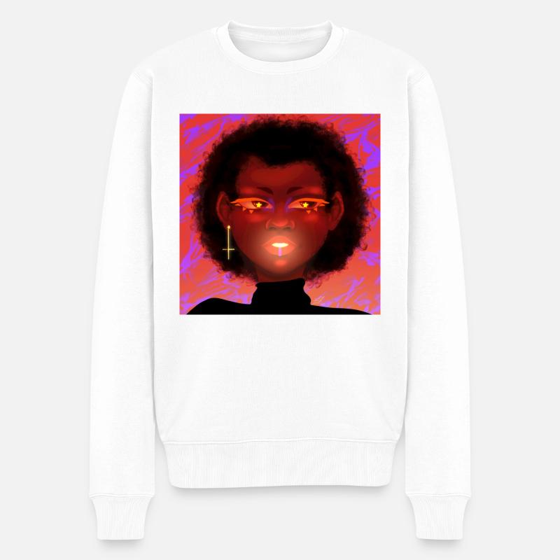 Glühend - Männer Premium Bio Pullover - Weiß