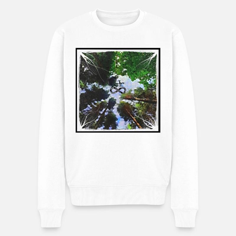 Infinity-Wald - Männer Premium Bio Pullover - Weiß