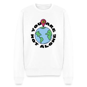 du bist nicht alleine - Bitcoin - Männer Premium Bio Pullover - Weiß - Vorne - Thijin (182cm)