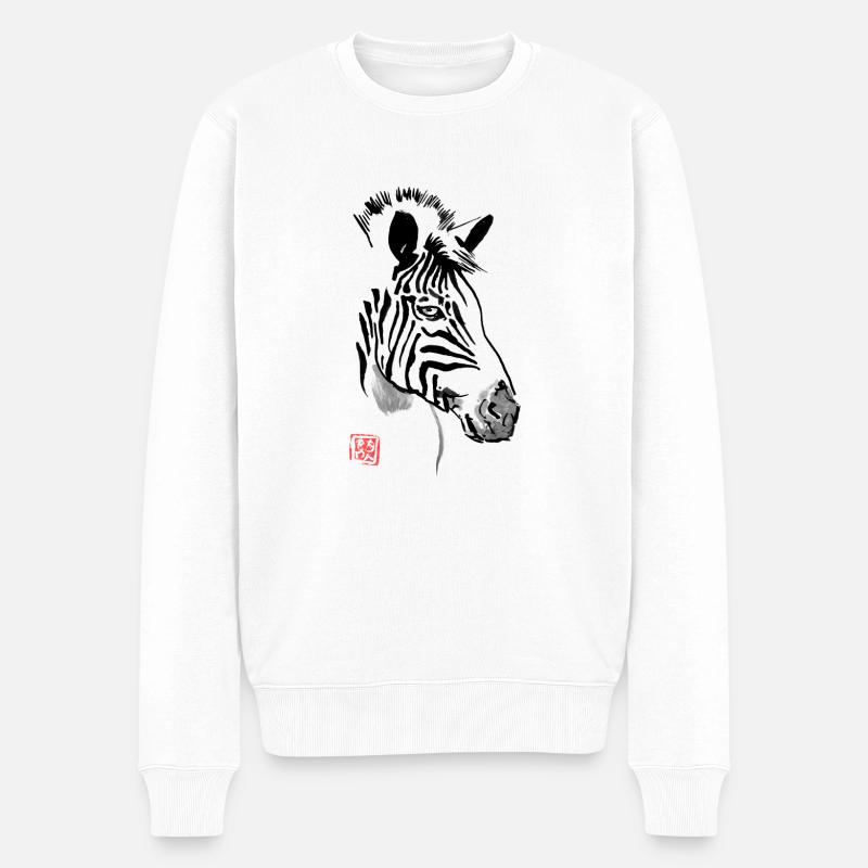zebra - Pull Premium bio Homme - blanc