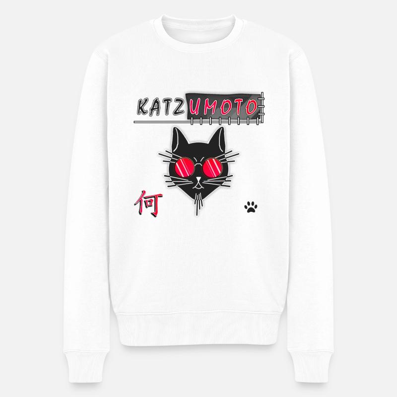Katzumoto - Männer Premium Bio Pullover - Weiß