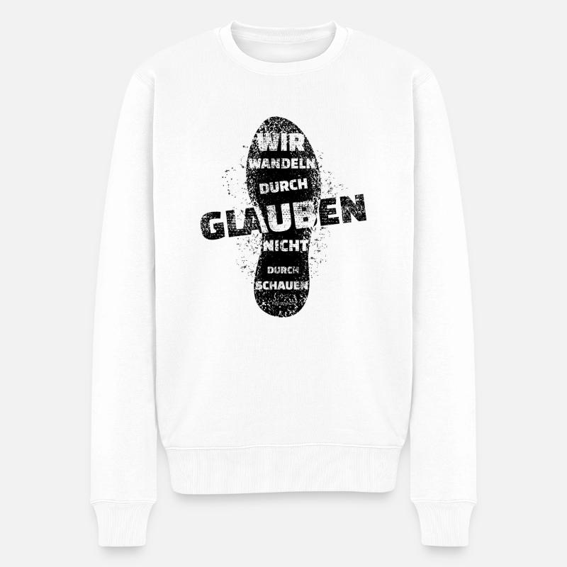 Jesus Christus von Nazareth Glaube Bibel Jesus - Männer Premium Bio Pullover - Weiß