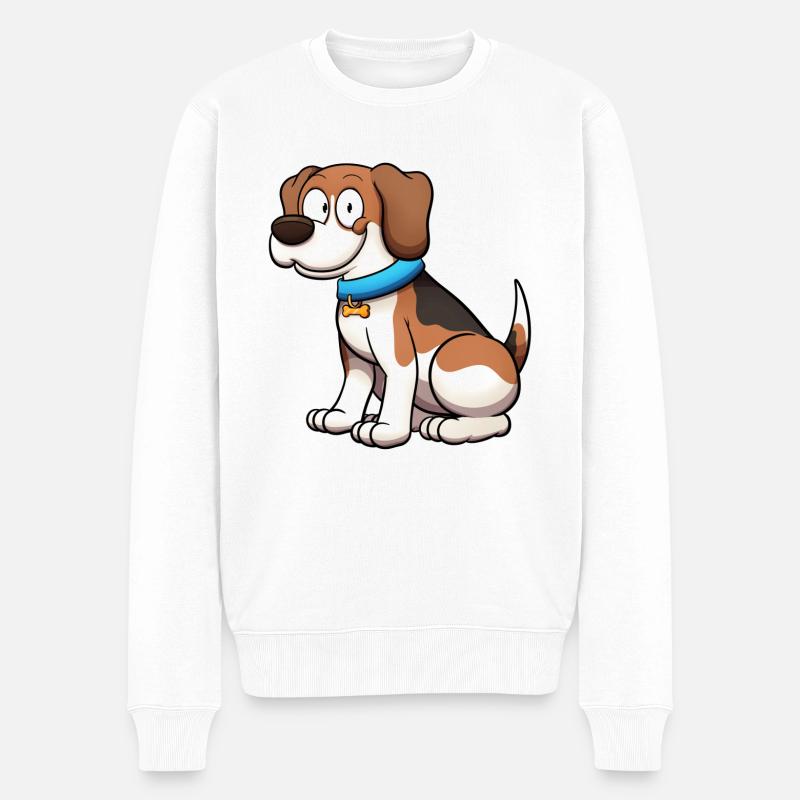 Chien Beagle - Pull Premium bio Homme - blanc
