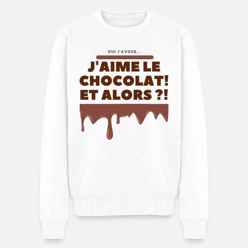 j'aime le chocolat - Pull Premium bio Homme - blanc