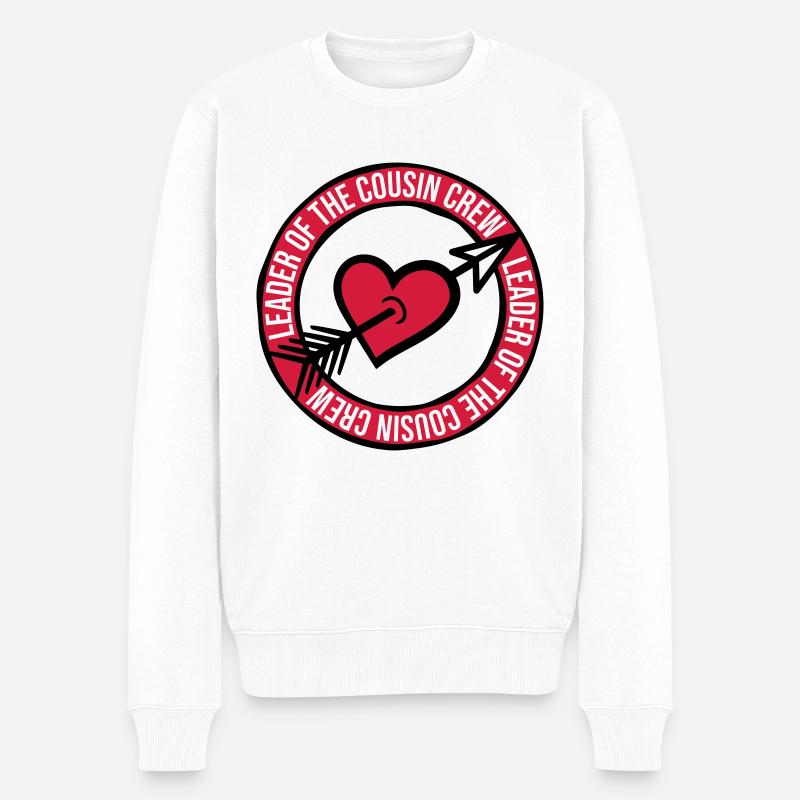Leader Cousin Crew Team - Pull Premium bio Homme - blanc