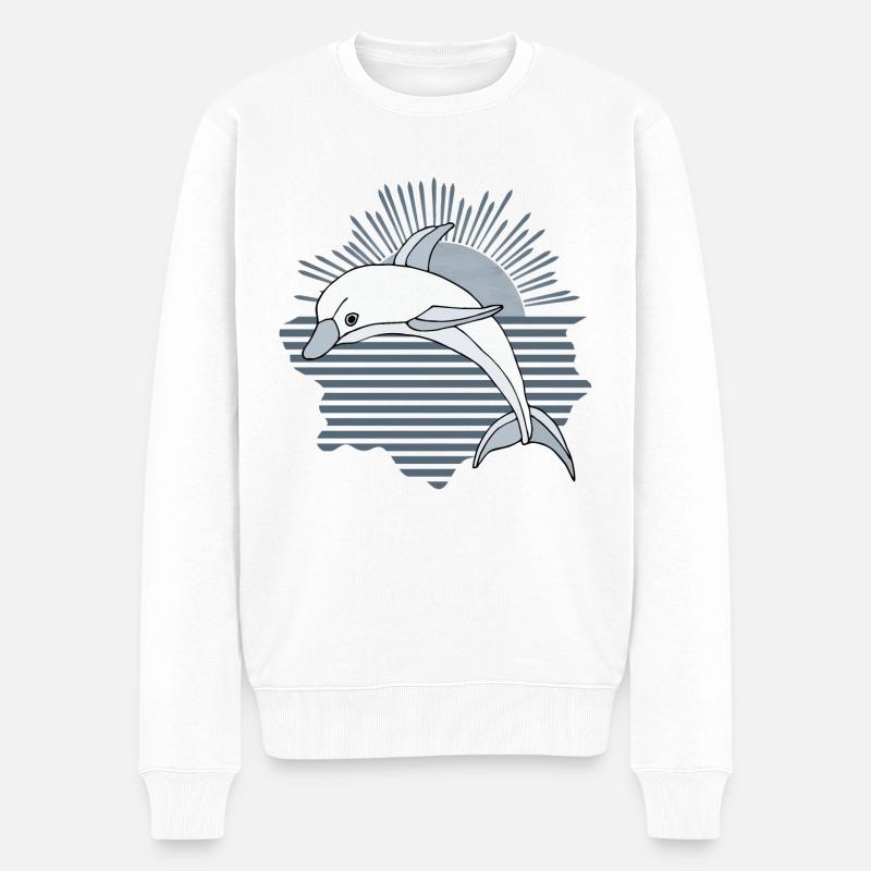 Delfin - Männer Premium Bio Pullover - Weiß