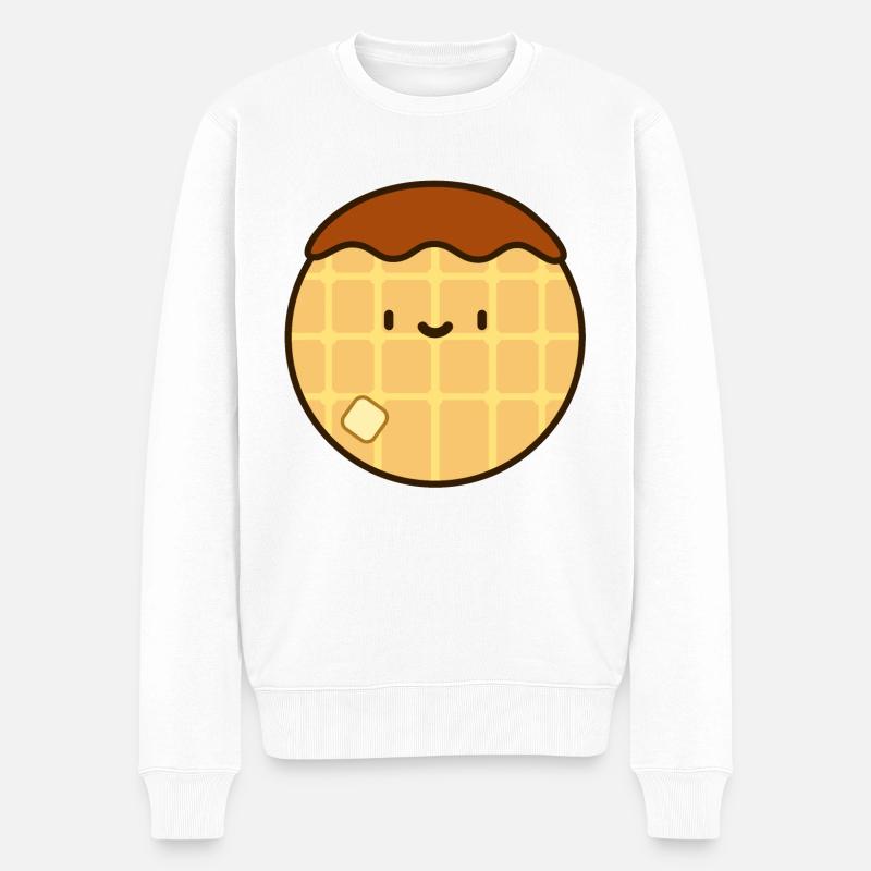 Kawaii Waffle liebhaber - Männer Premium Bio Pullover - Weiß