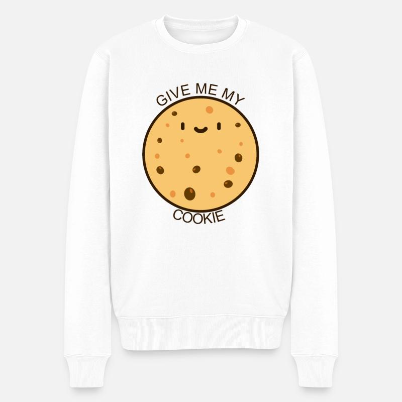 Donnez-moi mon biscuit pour les amateurs de pâte à biscuits - Pull Premium bio Homme - blanc