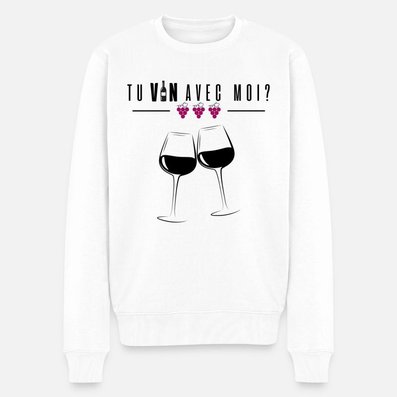 tu vin avec moi - Pull Premium bio Homme - blanc
