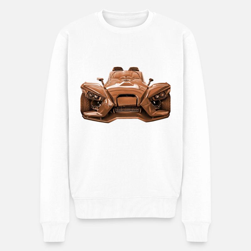 Trike Funcar braun - Männer Premium Bio Pullover - Weiß
