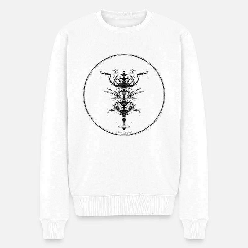 Mystic Collection ~ schwarzes Tattoo ~ n°8 - Männer Premium Bio Pullover - Weiß