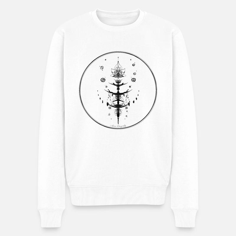 Collection Mystique ~ noir tatoo ~ n°9 - Pull Premium bio Homme - blanc
