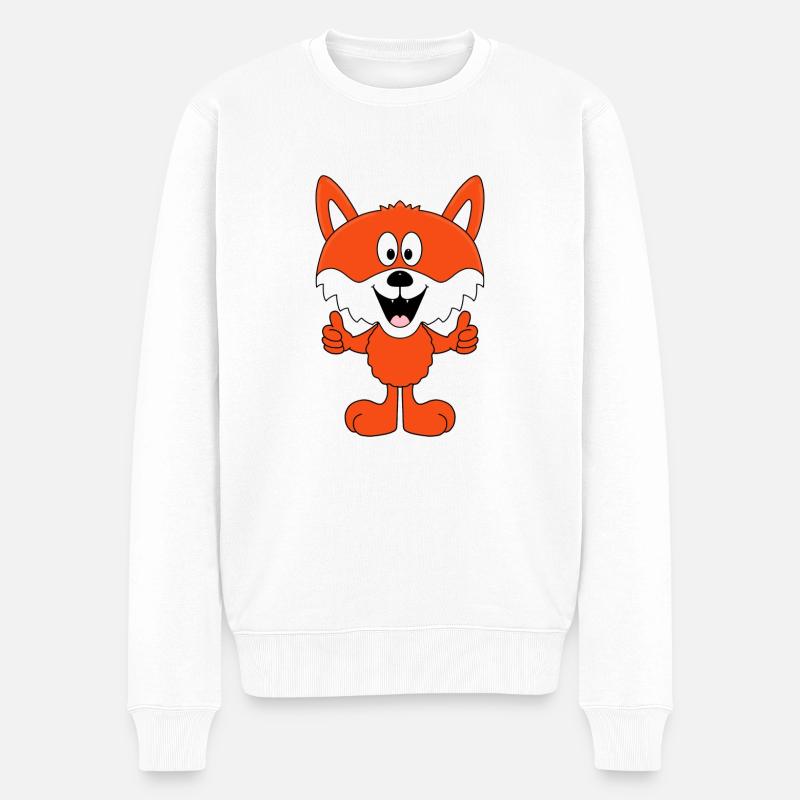 FUCHS - TIER - KIND - BABY - TIERISCH - FUN - Männer Premium Bio Pullover - Weiß
