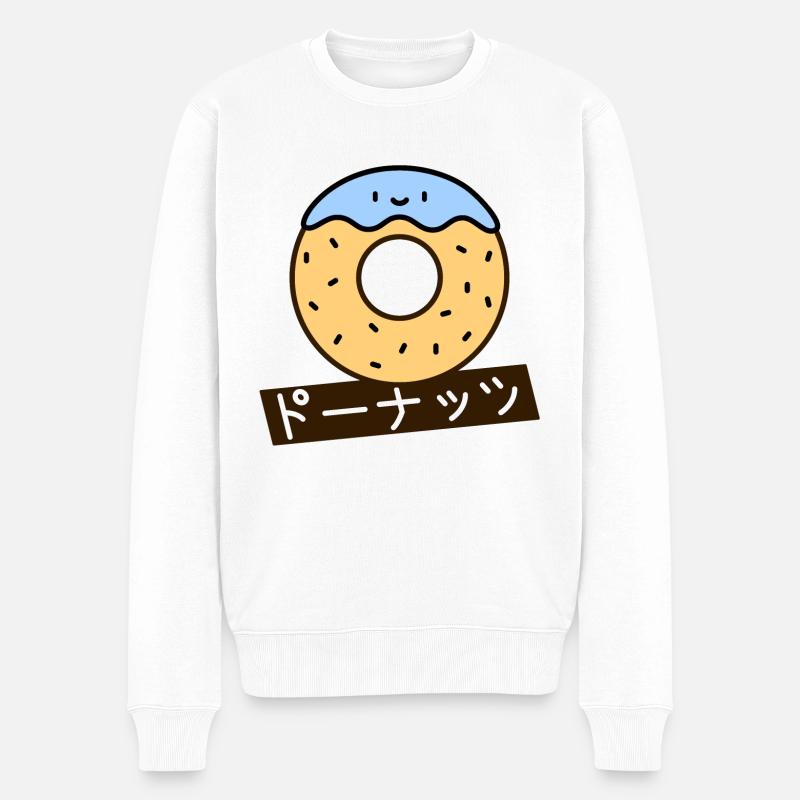 Japanischer Donut mit Streusel - Männer Premium Bio Pullover - Weiß