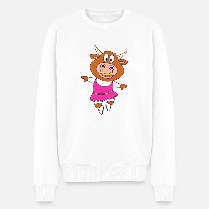 BULLE - STIER - KUH - TANZEN - TÄNZERIN - TIER - Männer Premium Bio Pullover - Weiß