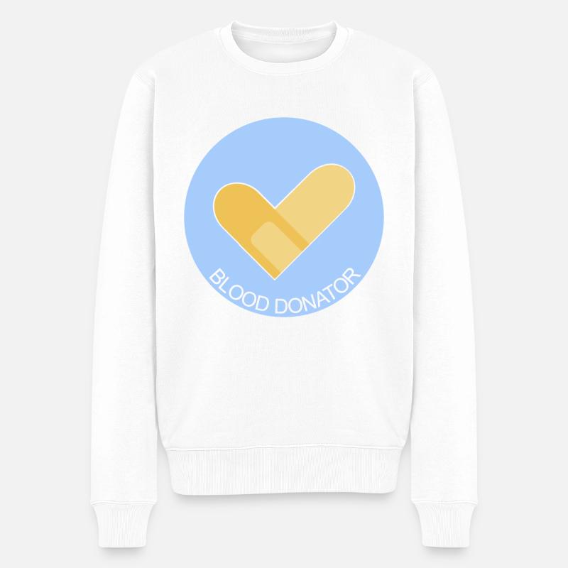 Blutspender - Blood donator - Männer Premium Bio Pullover - Weiß