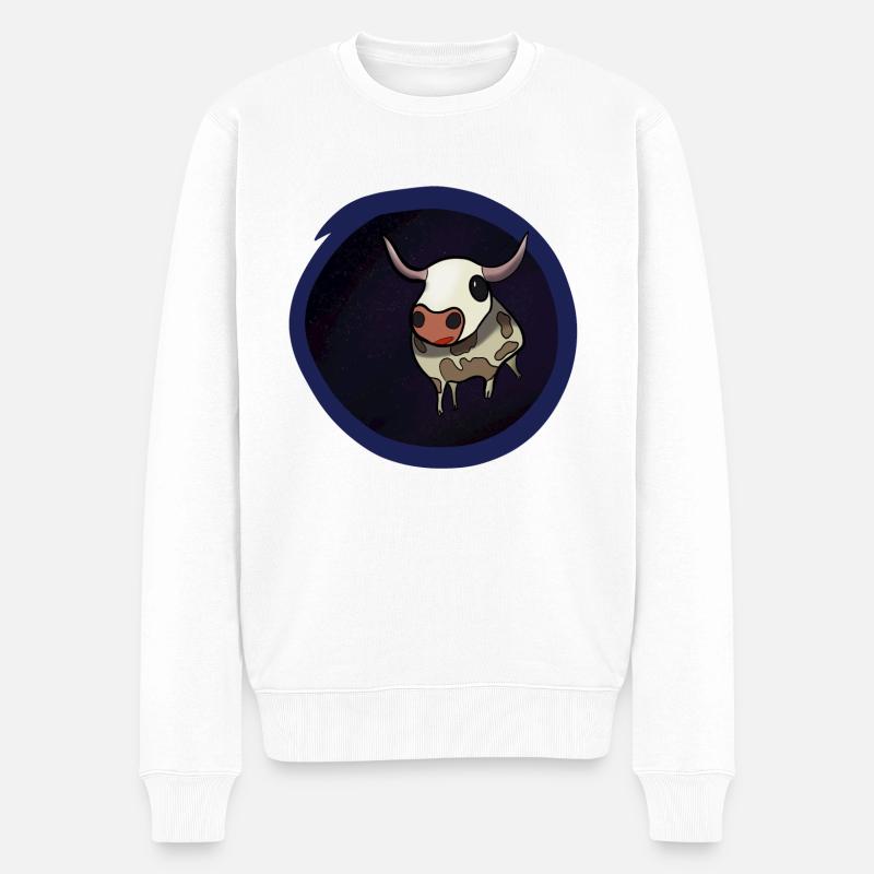 Vache dans l’espace - Pull Premium bio Homme - blanc