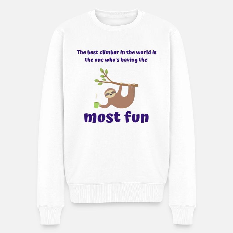 bester Kletterer der Welt - Männer Premium Bio Pullover - Weiß