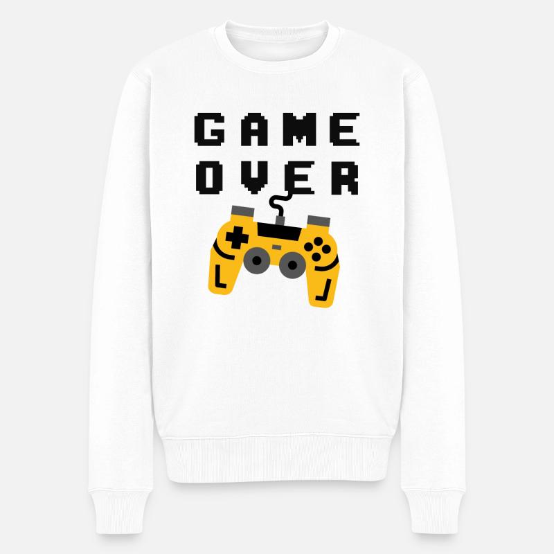 Game Over - Männer Premium Bio Pullover - Weiß