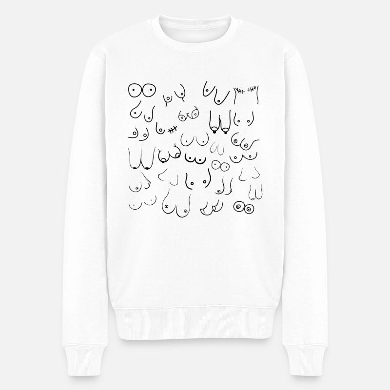 Titten - Männer Premium Bio Pullover - Weiß