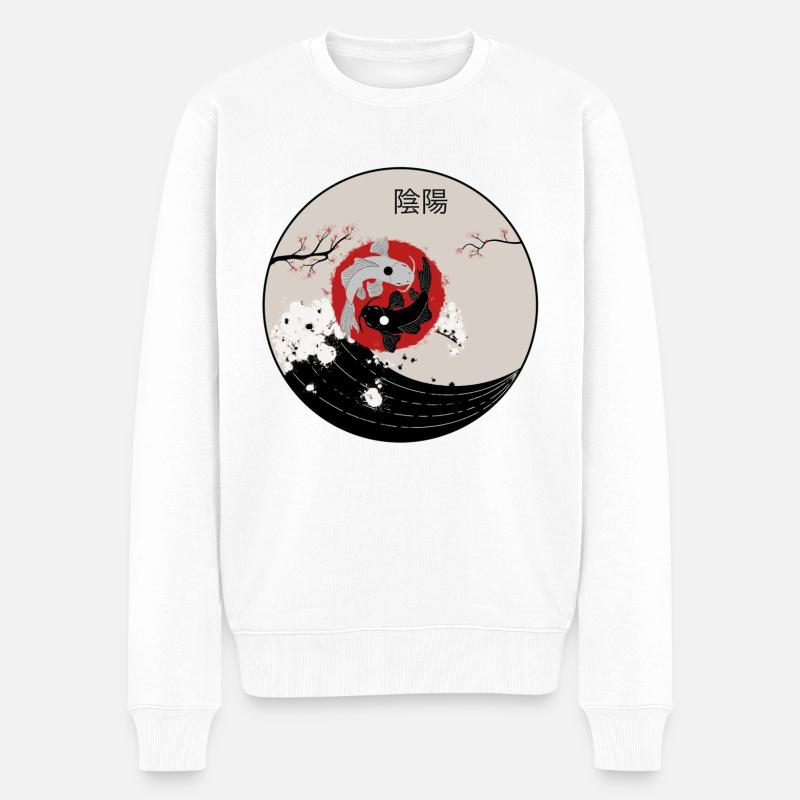 Yin et Yang - Pull Premium bio Homme - blanc