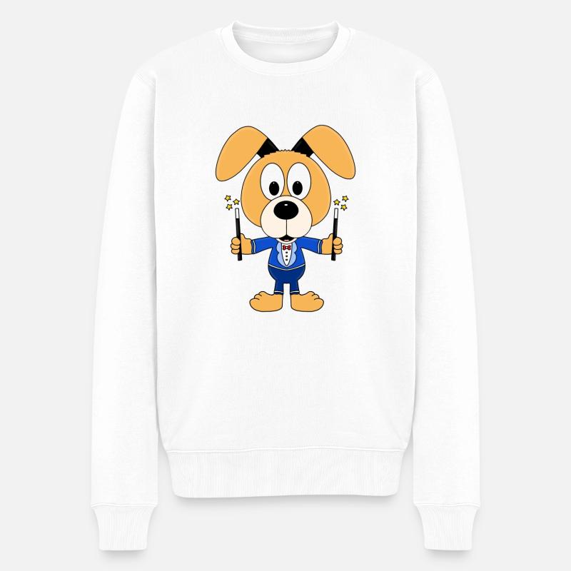ZAUBERER - MAGIER - HUND - ZAUBERN - TIER - BABY - Männer Premium Bio Pullover - Weiß