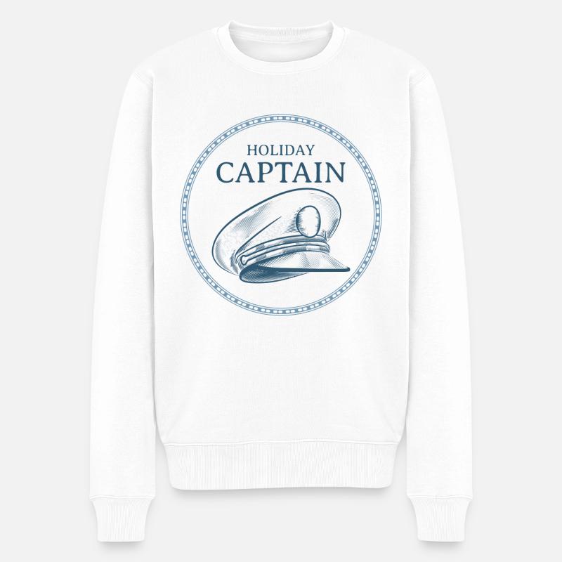 HOLIDAY CAPTAIN - Männer Premium Bio Pullover - Weiß