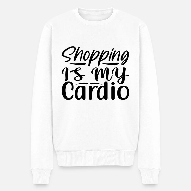 Shopping is my Cardio - Männer Premium Bio Pullover - Weiß