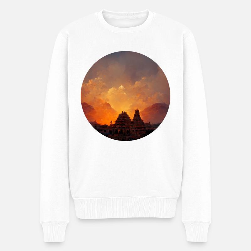 Coucher de soleil - Pull Premium bio Homme - blanc