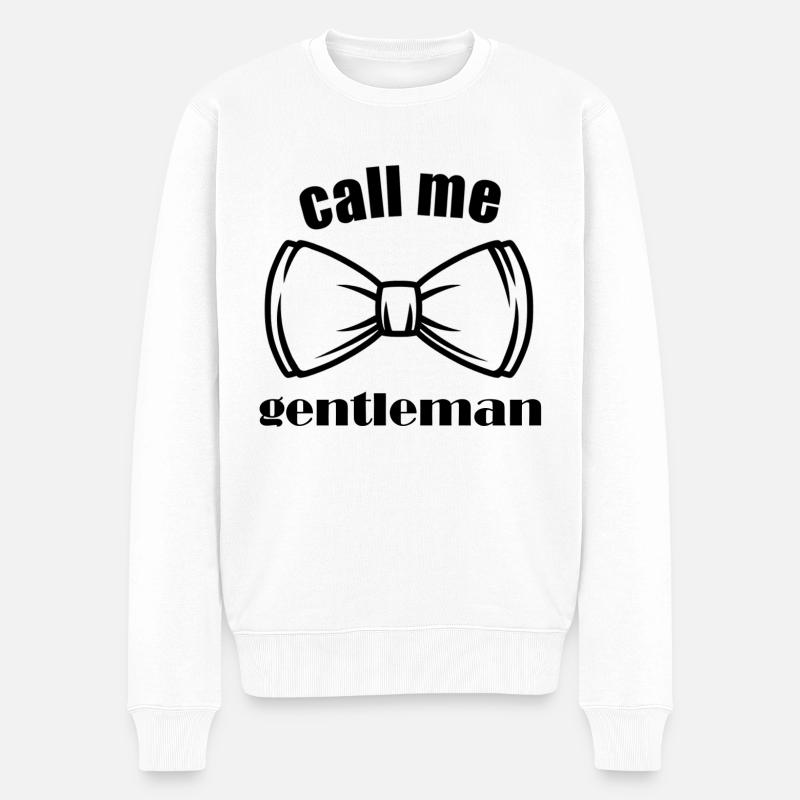 Nennen Sie mich meine Herren - Männer Premium Bio Pullover - Weiß