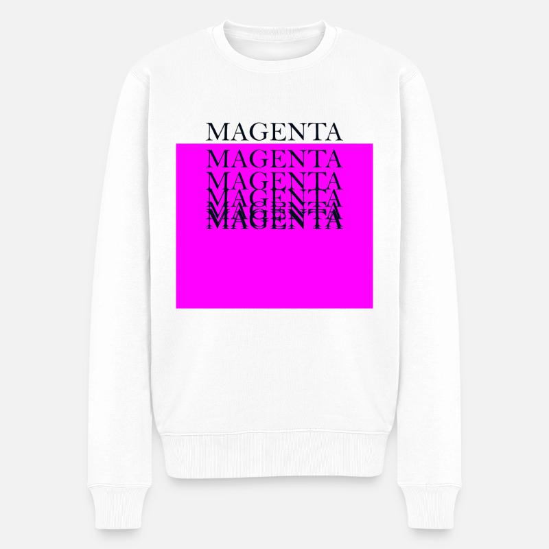 CMYK Magenta - Männer Premium Bio Pullover - Weiß