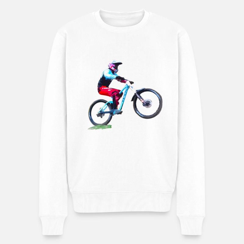 vtt mtb downhill - Pull Premium bio Homme - blanc
