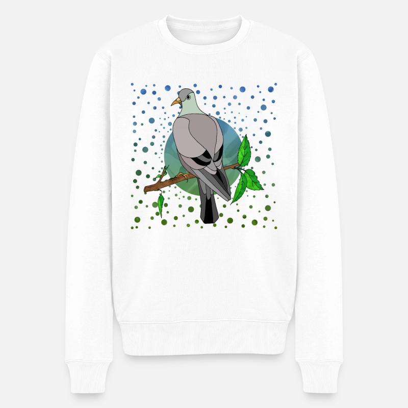Vogel - Männer Premium Bio Pullover - Weiß