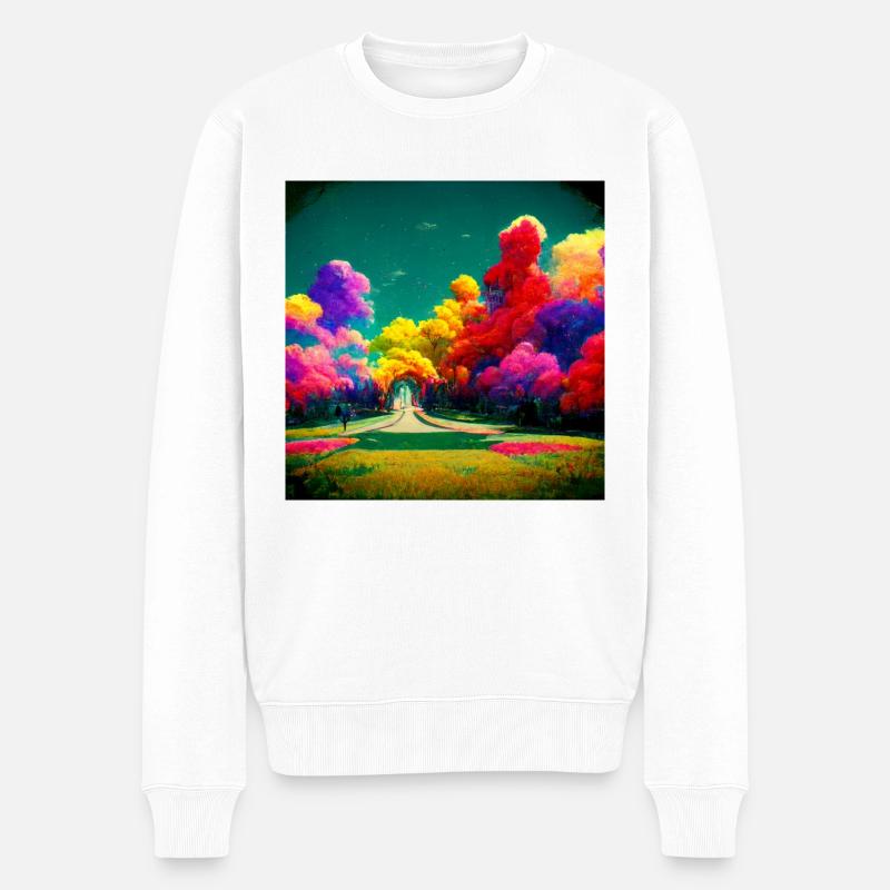 Tours dans l’arc-en-ciel - Pull Premium bio Homme - blanc