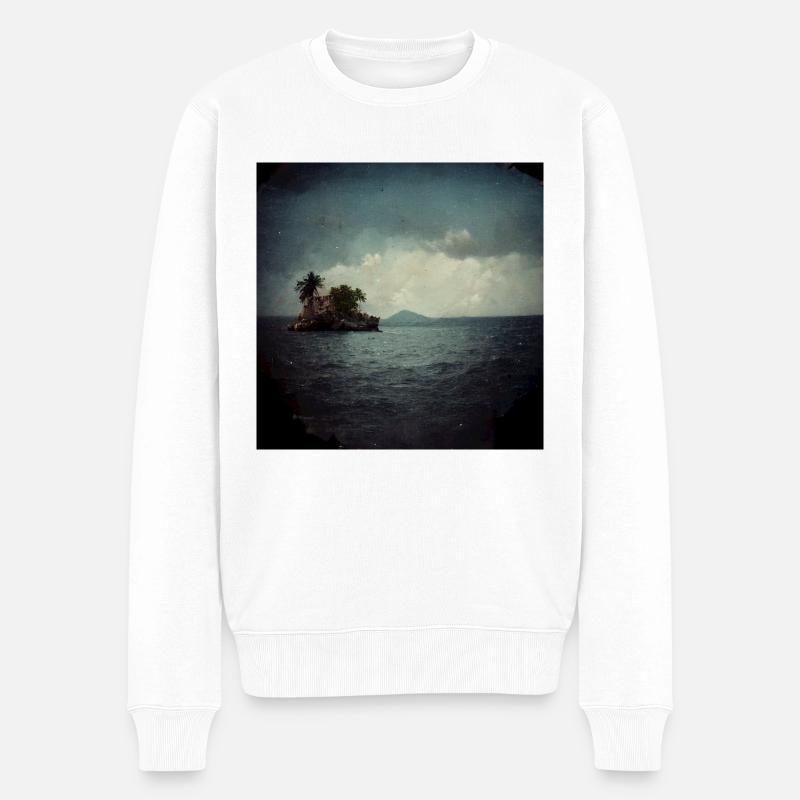 Insel Liebesmalerei - Männer Premium Bio Pullover - Weiß