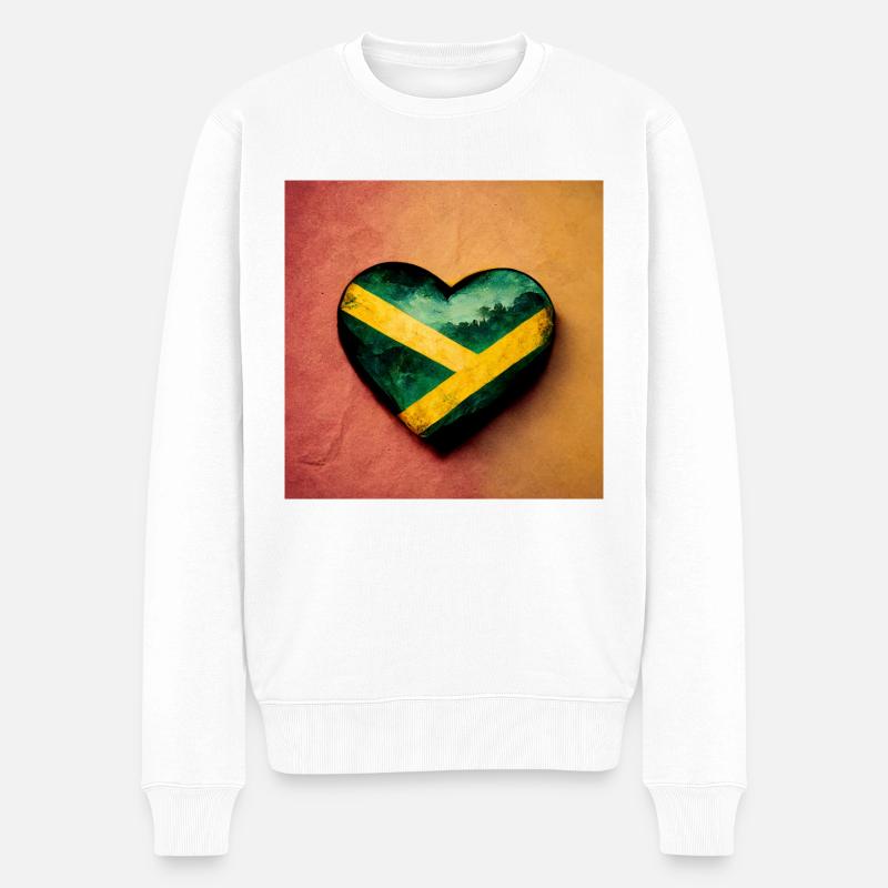 Jamaika Liebe - Männer Premium Bio Pullover - Weiß