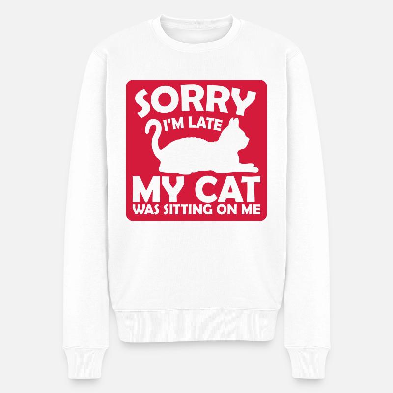 désolé chat était assis - Pull Premium bio Homme - blanc