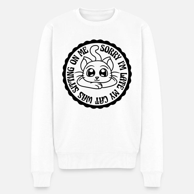 désolé chat était assis - Pull Premium bio Homme - blanc