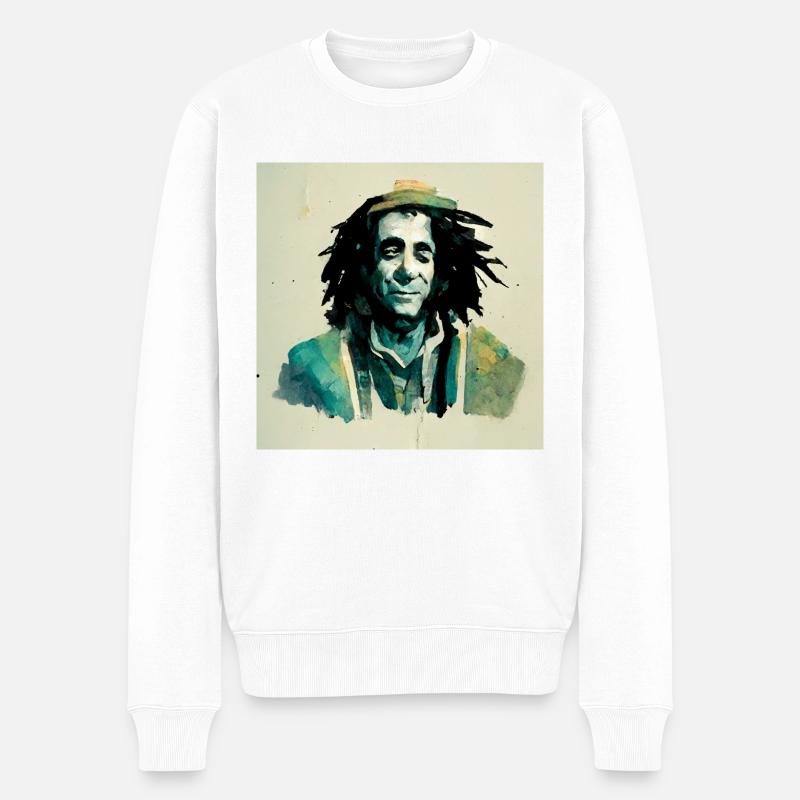 Peinture à croquis rastafari - Pull Premium bio Homme - blanc