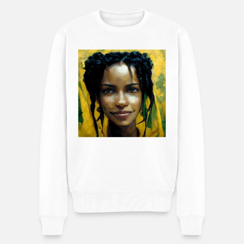 Rasta Astronaut - Männer Premium Bio Pullover - Weiß