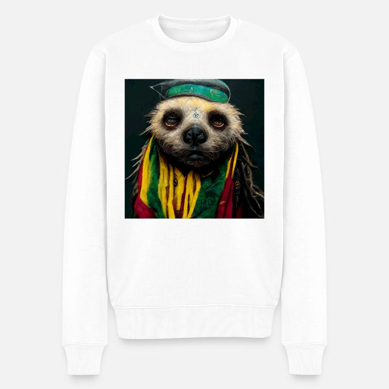 Paresseux rasta - Pull Premium bio Homme - blanc