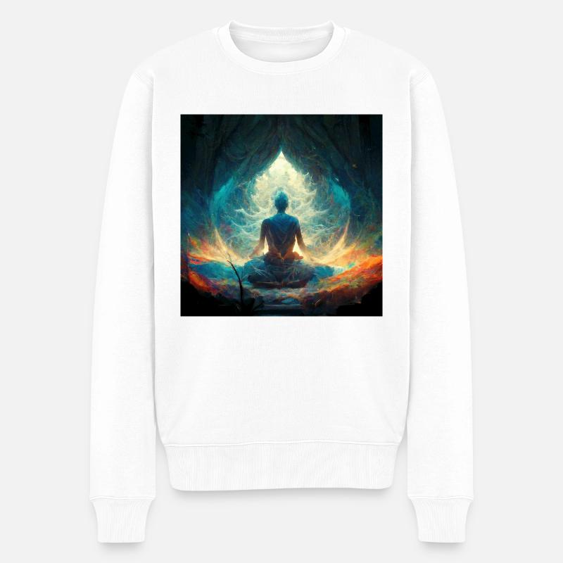 Spirituelles Erwachen - Männer Premium Bio Pullover - Weiß